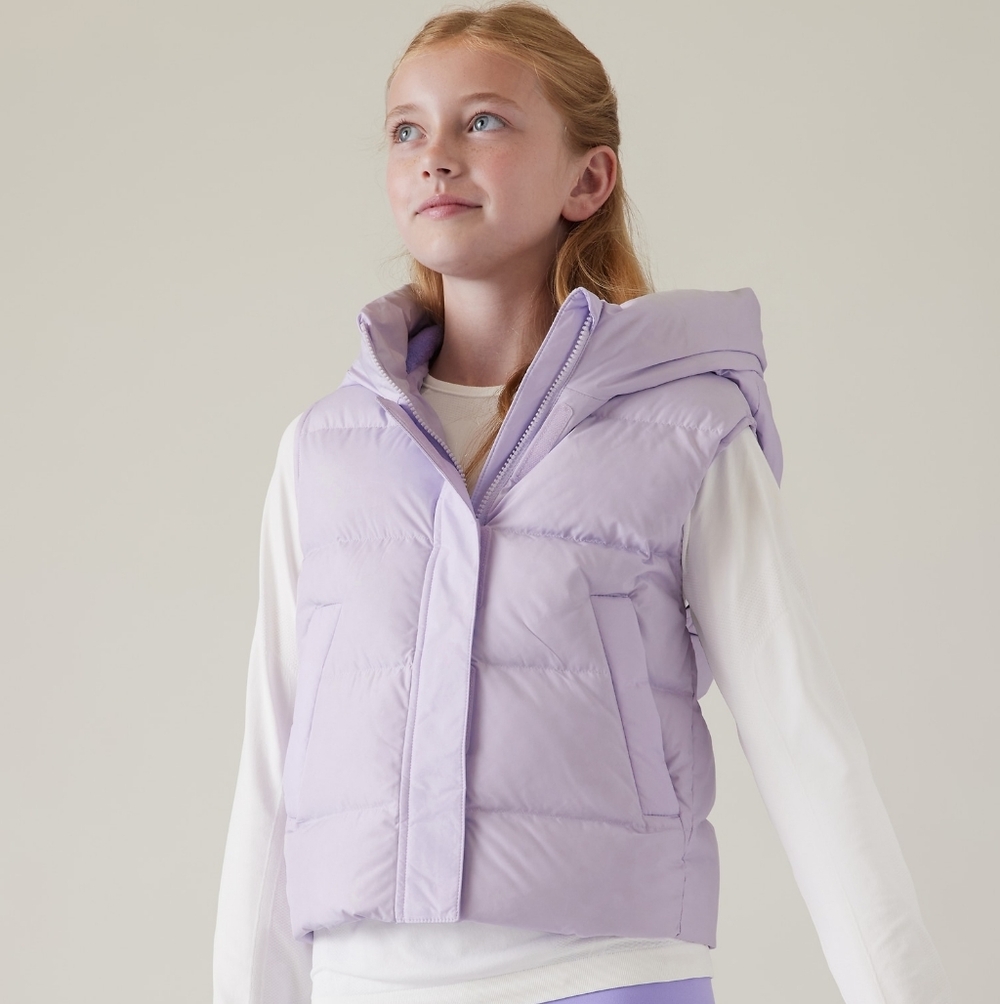 Athleta Girls Lilac 14 XL Cloud 9 Down Puffer Vest